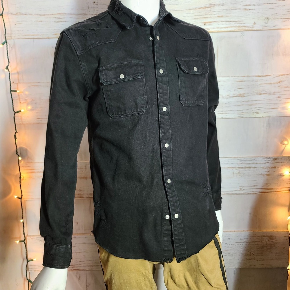 Zara Mens Denim @11 Shirt Black Medium